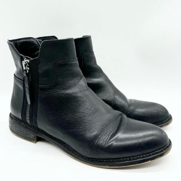 Franco Sarto Women's Halford Zip Ankle Bootie Black Size 8.5 Moto Boho Office - Picture 1 of 11